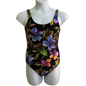 Catalina Swimsuit Floral Multi Color Beach Vacation One Piece Sz Large 12 - 14